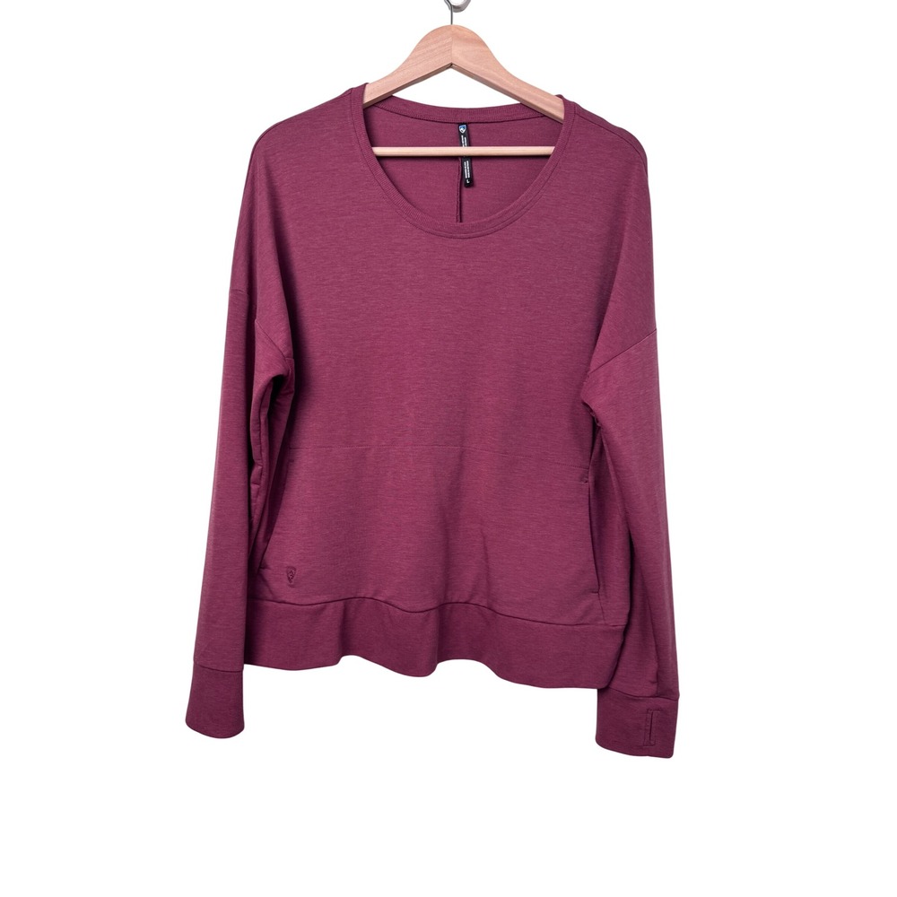 Kuhl Rhea Sweater Dusty Pink Mauve Pullover Thumbholes Granola Girl Hiking L